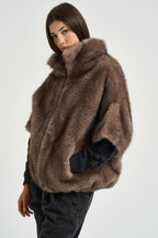 Giacca donna in ecopelliccia marrone 4128 ECO ZIBELLINOTAUPE VALENTINI 