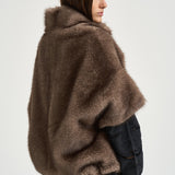 Giacca donna in ecopelliccia marrone 4128 ECO ZIBELLINOTAUPE VALENTINI 