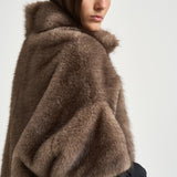 Giacca donna in ecopelliccia marrone 4128 ECO ZIBELLINOTAUPE VALENTINI 