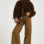 Bomber donna in ecopelliccia marrone 4132 ECO ZIBELLINOCOCOA VALENTINI 