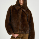 Bomber donna in ecopelliccia marrone 4132 ECO ZIBELLINOCOCOA VALENTINI 