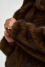 Bomber donna in ecopelliccia marrone 4132 ECO ZIBELLINOCOCOA VALENTINI 