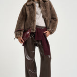 Bomber donna in ecopelliccia tortora 4132 ECO ZIBELLINOTAUPE VALENTINI 
