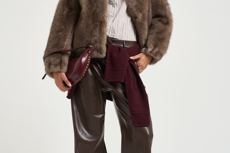 Bomber donna in ecopelliccia tortora 4132 ECO ZIBELLINOTAUPE VALENTINI 
