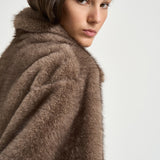 Bomber donna in ecopelliccia tortora 4132 ECO ZIBELLINOTAUPE VALENTINI 