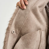Bomber donna in ecopelliccia tortora 4132 ECO ZIBELLINOTAUPE VALENTINI 