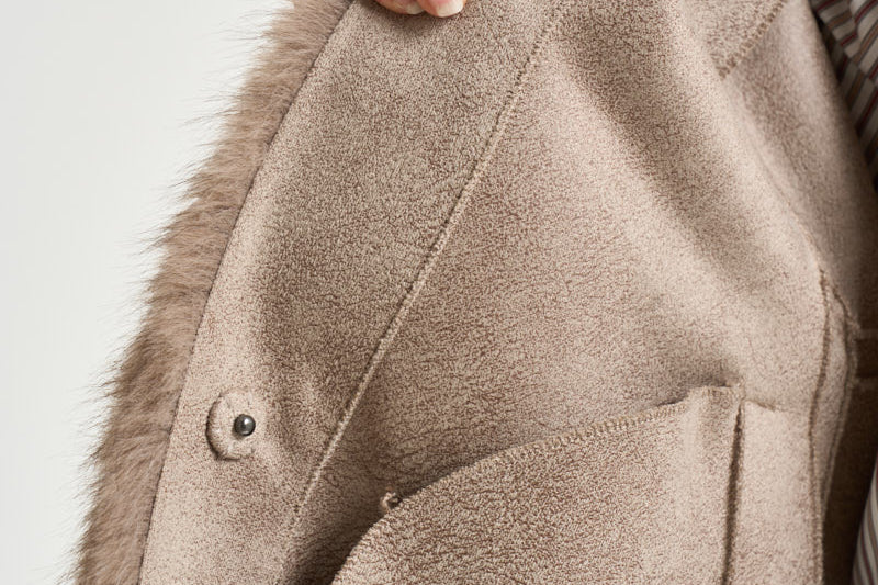 Bomber donna in ecopelliccia tortora 4132 ECO ZIBELLINOTAUPE VALENTINI 