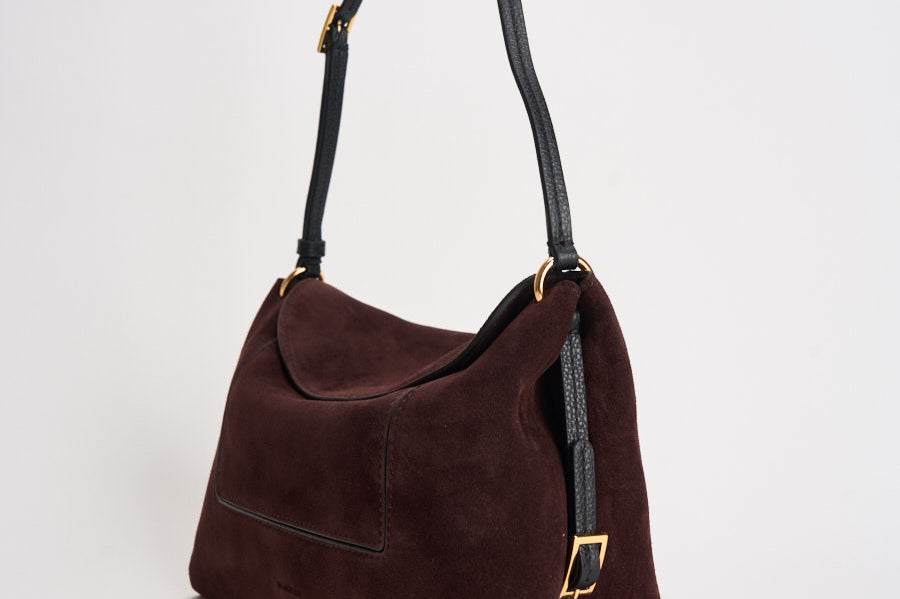 Borsa donna "Penelope" Slouch in suede vino 000148 ACAISUEDE WANDLER 