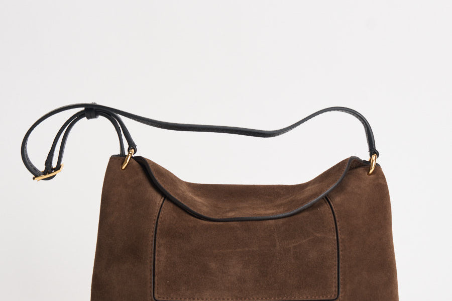 Borsa donna "Penelope" Slouch in suede marrone 000148 PALISSANDERSUEDE WANDLER 