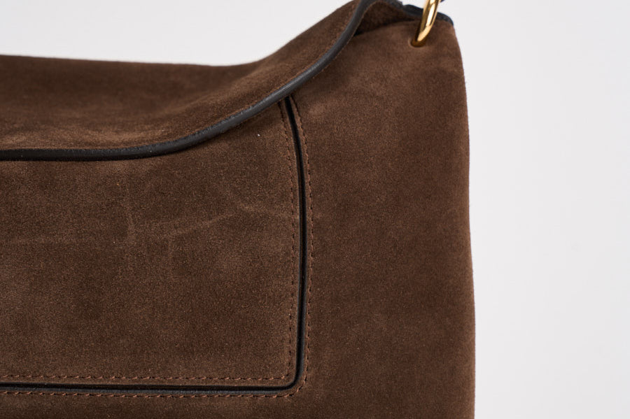 Borsa donna "Penelope" Slouch in suede marrone 000148 PALISSANDERSUEDE WANDLER 