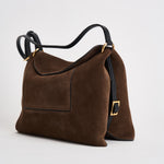 Borsa donna "Penelope" Slouch in suede marrone 000148 PALISSANDERSUEDE WANDLER 