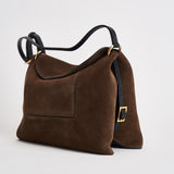 Borsa donna "Penelope" Slouch in suede marrone 000148 PALISSANDERSUEDE WANDLER 