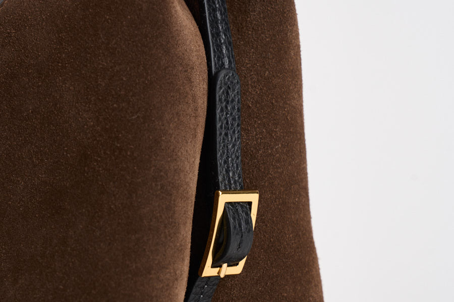 Borsa donna "Penelope" Slouch in suede marrone 000148 PALISSANDERSUEDE WANDLER 