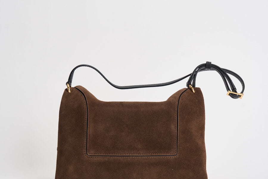 Borsa donna "Penelope" Slouch in suede marrone 000148 PALISSANDERSUEDE WANDLER 