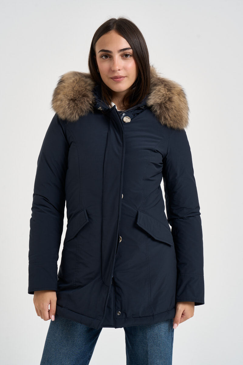 Parka donna Luxury Artic Raccoon blu 0652 3989BLUE WOOLRICH 