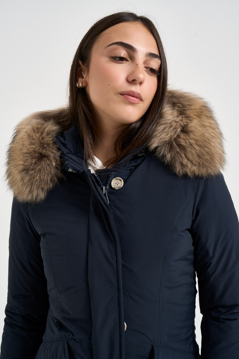 Parka donna Luxury Artic Raccoon blu 0652 3989BLUE WOOLRICH 