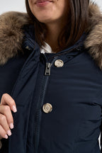 Parka donna Luxury Artic Raccoon blu 0652 3989BLUE WOOLRICH 