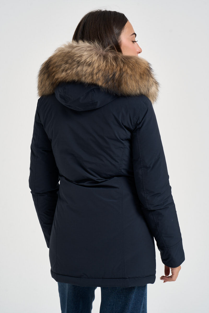 Parka donna Luxury Artic Raccoon blu 0652 3989BLUE WOOLRICH 