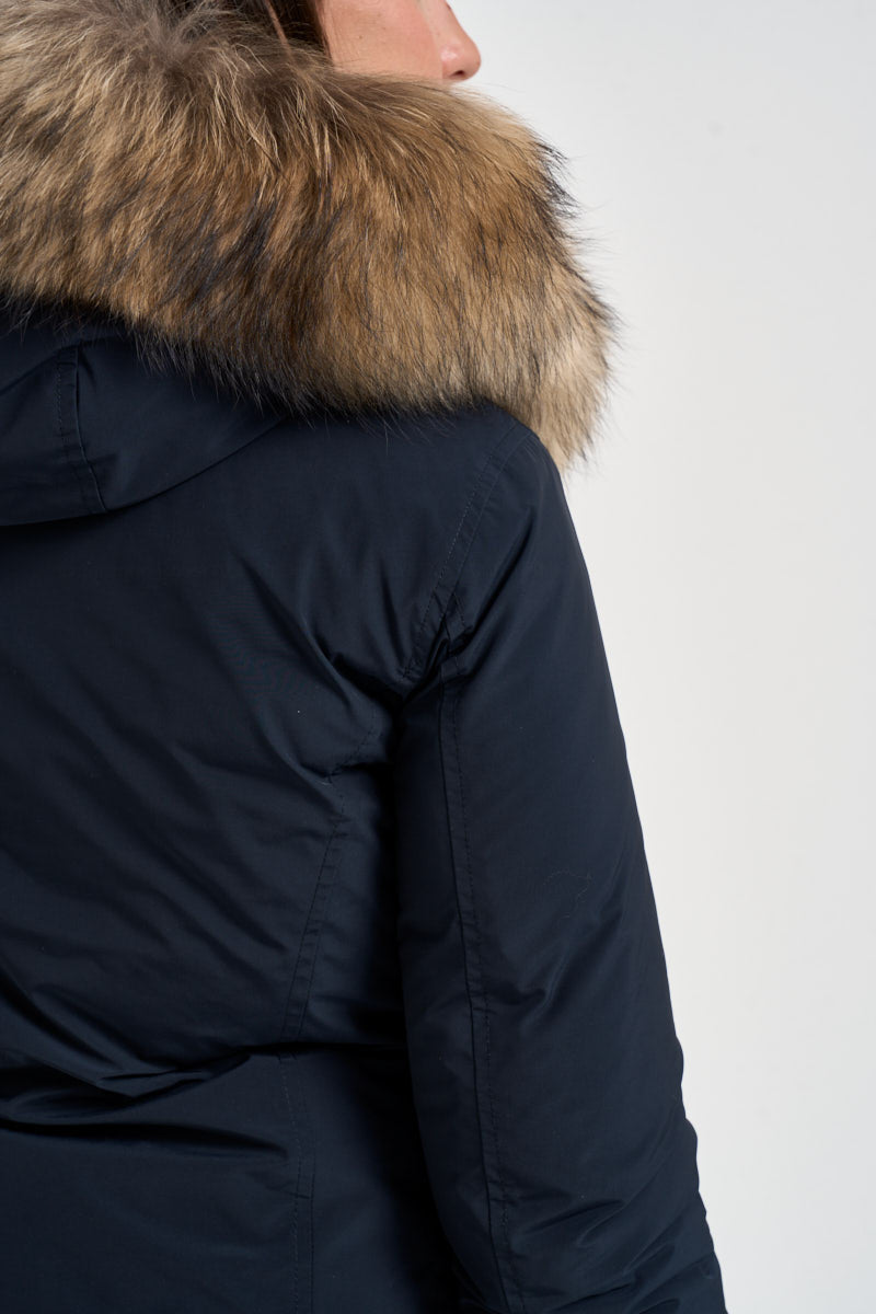 Parka donna Luxury Artic Raccoon blu 0652 3989BLUE WOOLRICH 