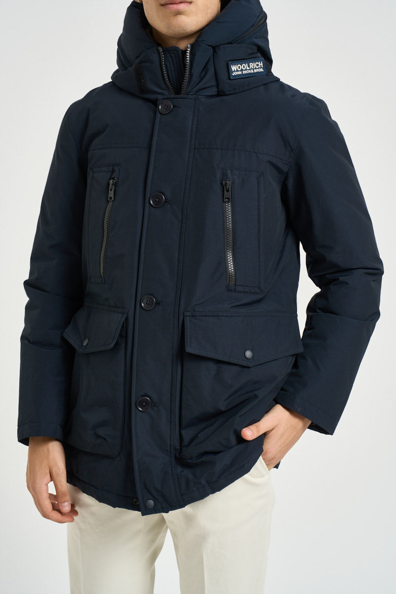 Parka uomo con zip blu navy 0866 MLB WOOLRICH 