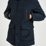 Parka uomo con zip blu navy 0866 MLB WOOLRICH 