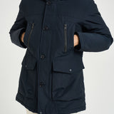 Parka uomo con zip blu navy 0866 MLB WOOLRICH 