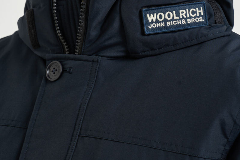 Parka uomo con zip blu navy 0866 MLB WOOLRICH 