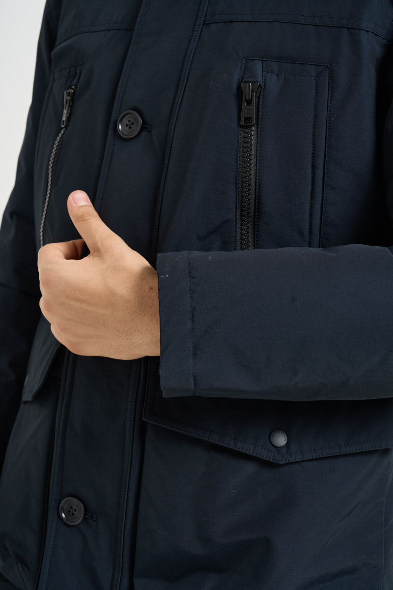 Parka uomo con zip blu navy 0866 MLB WOOLRICH 