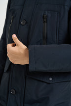 Parka uomo con zip blu navy 0866 MLB WOOLRICH 