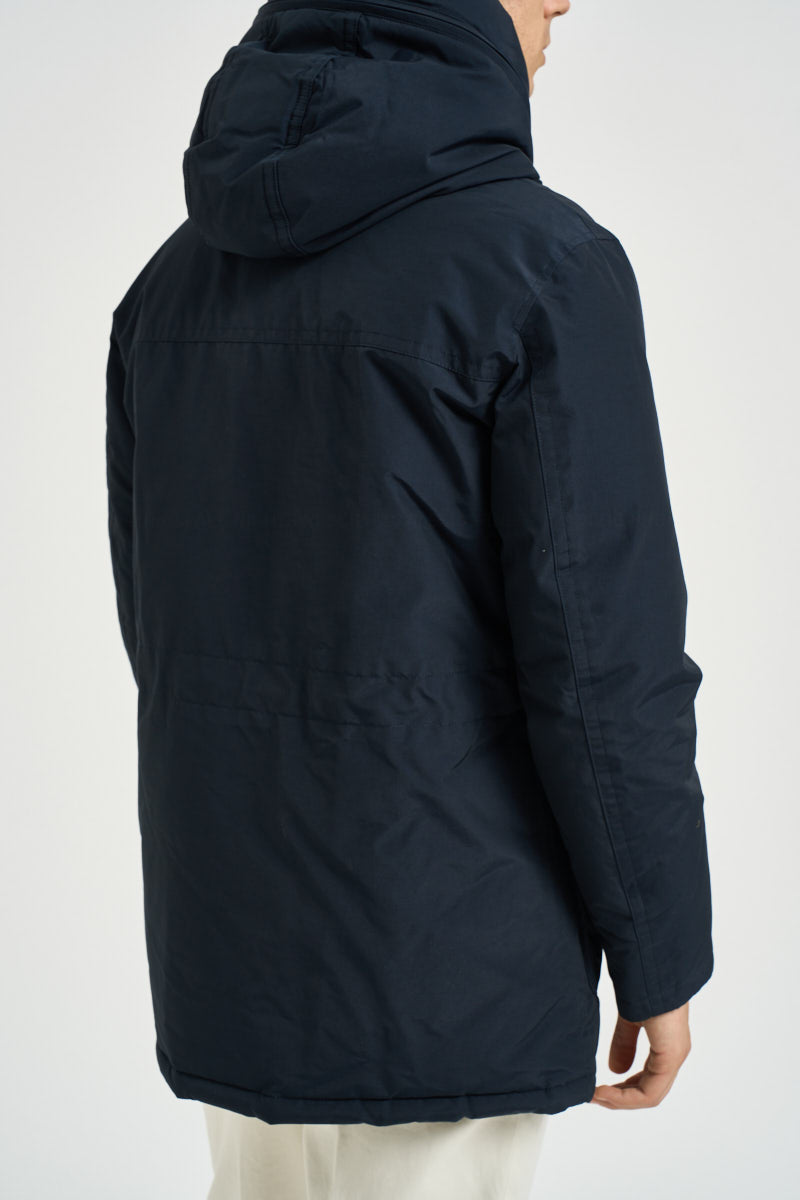 Parka uomo con zip blu navy 0866 MLB WOOLRICH 