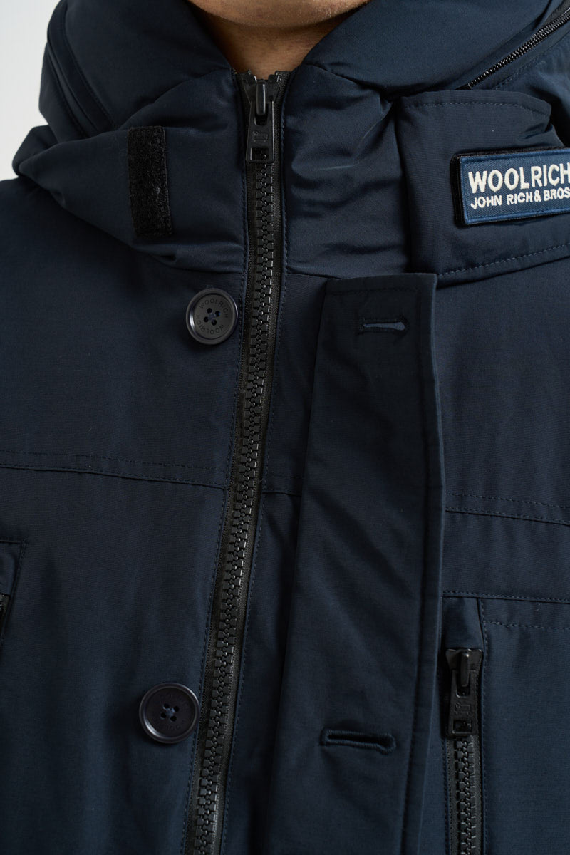 Parka uomo con zip blu navy 0866 MLB WOOLRICH 
