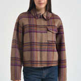 Giacca donna corta a quadri multicolor 2038 7451BISONCHECK WOOLRICH 