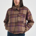 Giacca donna corta a quadri multicolor 2038 7451BISONCHECK WOOLRICH 