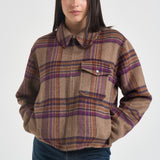 Giacca donna corta a quadri multicolor 2038 7451BISONCHECK WOOLRICH 