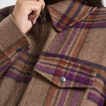 Giacca donna corta a quadri multicolor 2038 7451BISONCHECK WOOLRICH 