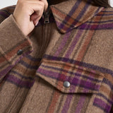 Giacca donna corta a quadri multicolor 2038 7451BISONCHECK WOOLRICH 