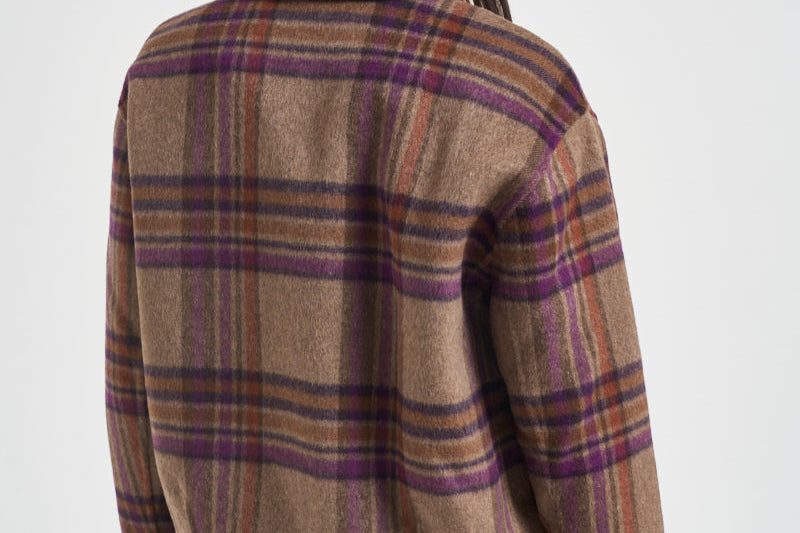 Giacca donna corta a quadri multicolor 2038 7451BISONCHECK WOOLRICH 