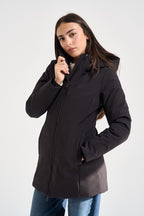 Parka donna New girth down con cappuccio e zip nera 2045 100BLACK WOOLRICH 