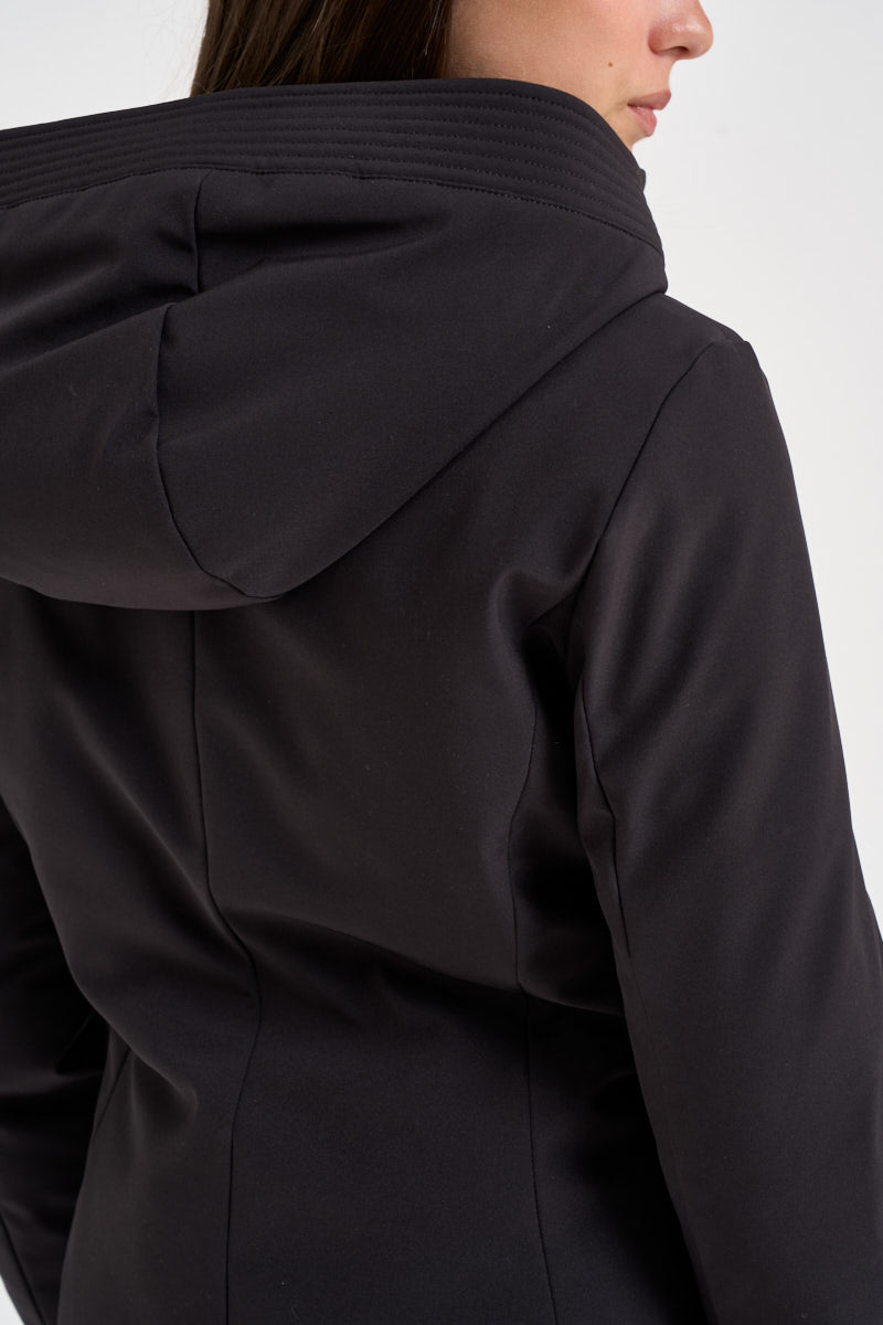 Parka donna New girth down con cappuccio e zip nera 2045 100BLACK WOOLRICH 