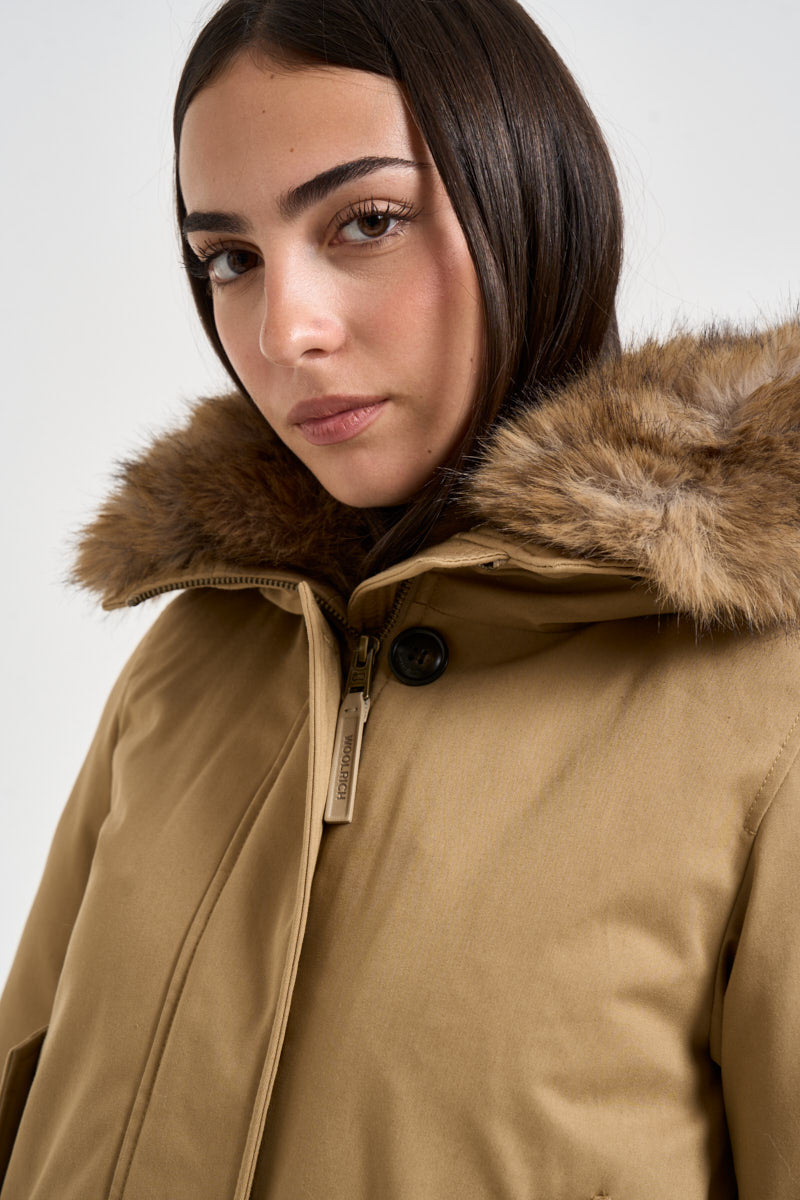 Giacca donna incotone corta cachi 2237 8926KHAKI WOOLRICH 