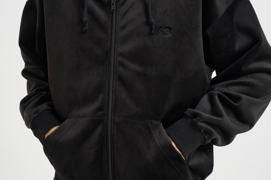 Felpa uomo in velluto con cappuccio nera IA4371 BLACK Y-3 