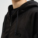 Felpa uomo in velluto con cappuccio nera IA4371 BLACK Y-3 