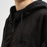 Felpa uomo in velluto con cappuccio nera IA4371 BLACK Y-3 