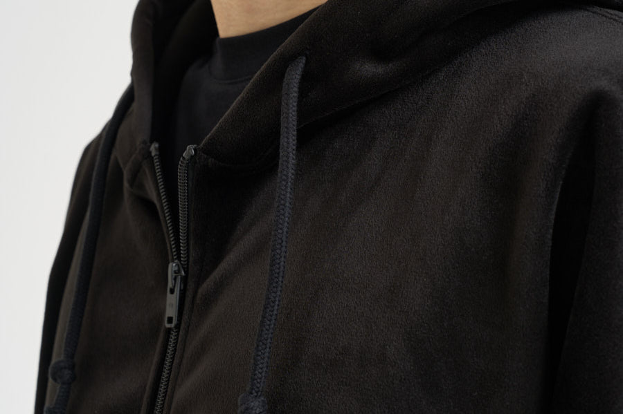 Felpa uomo in velluto con cappuccio nera IA4371 BLACK Y-3 