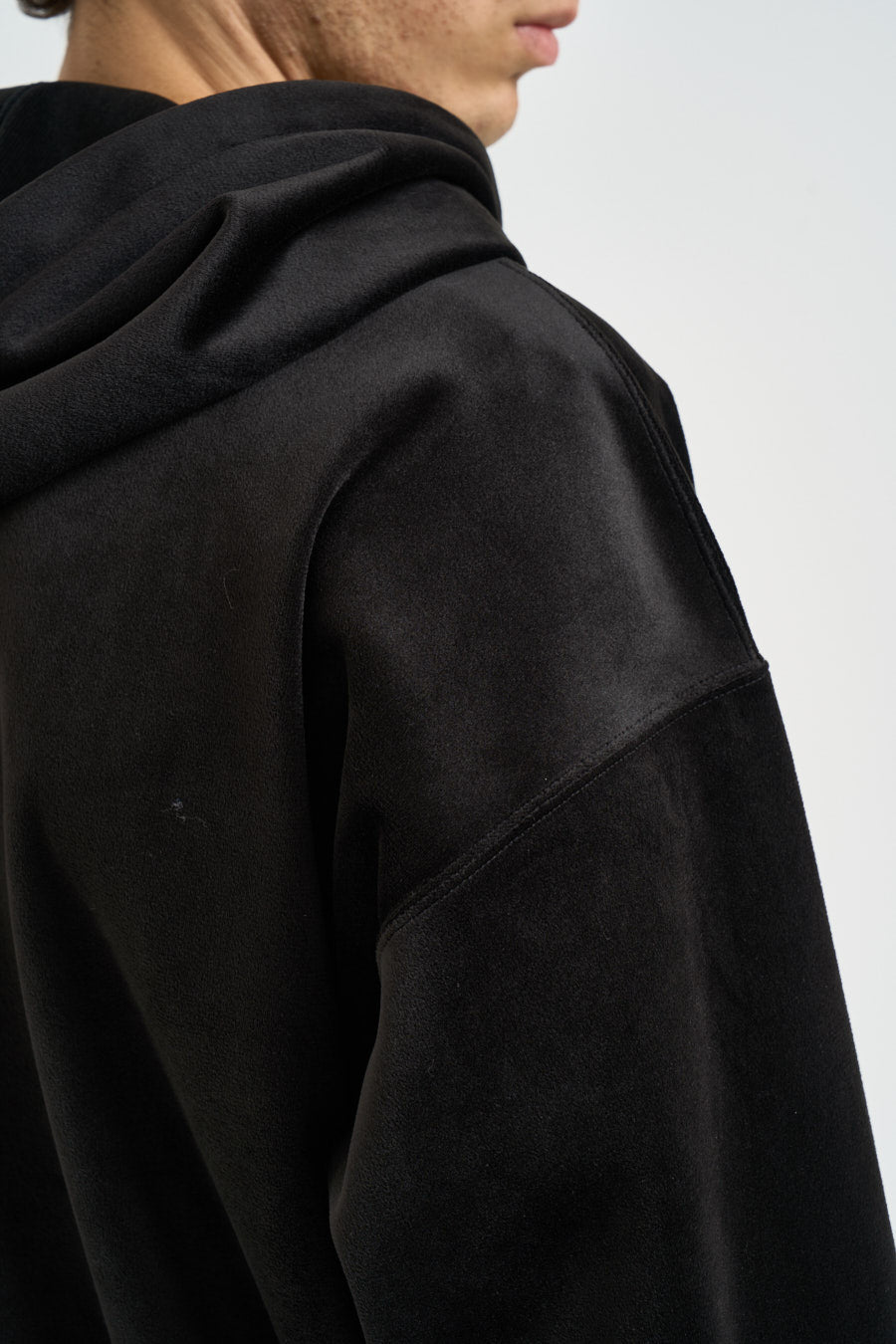 Felpa uomo in velluto con cappuccio nera IA4371 BLACK Y-3 