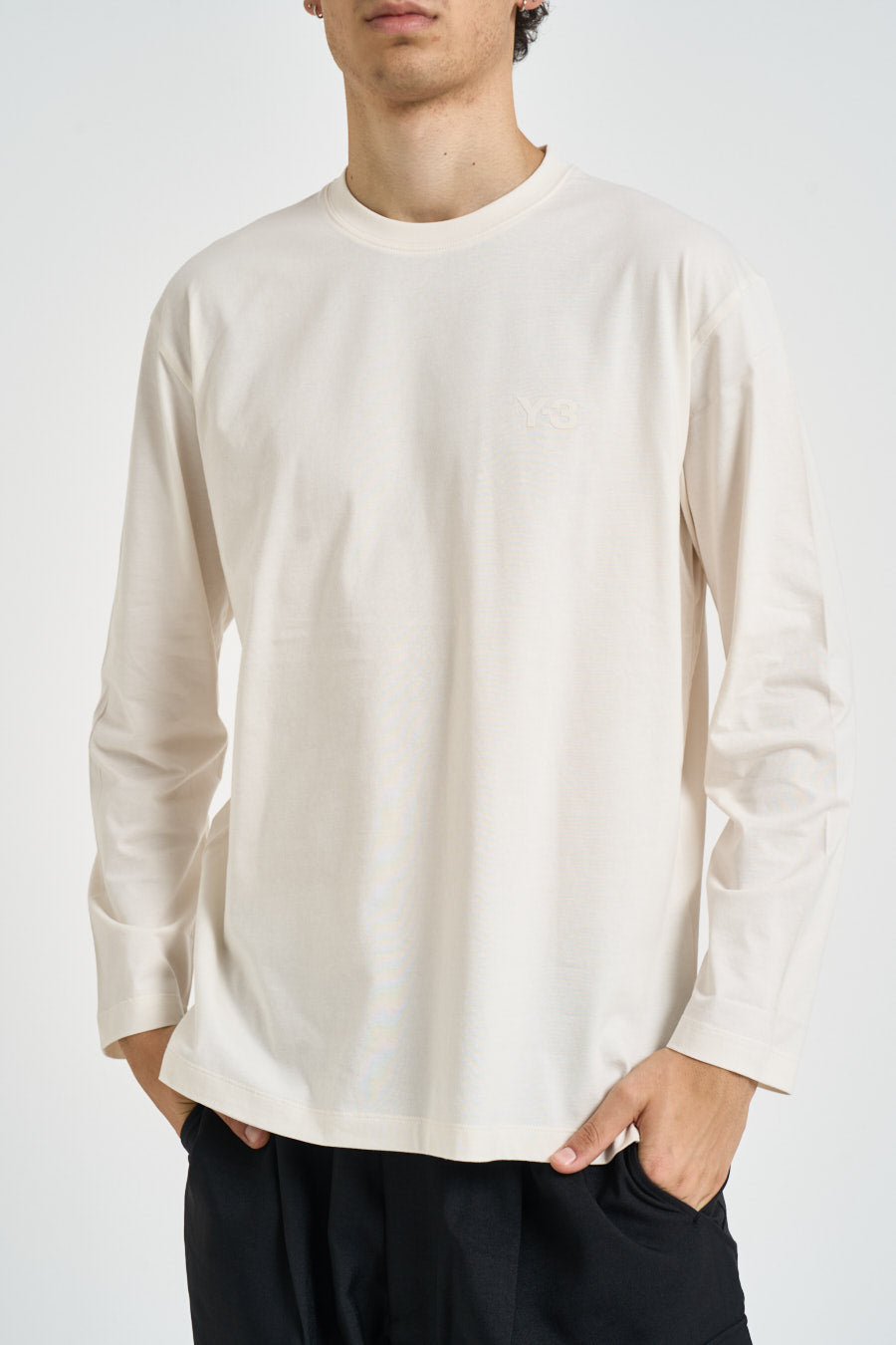 T-shirt uomo manica lunga panna KQ9777 WHITE Y-3 