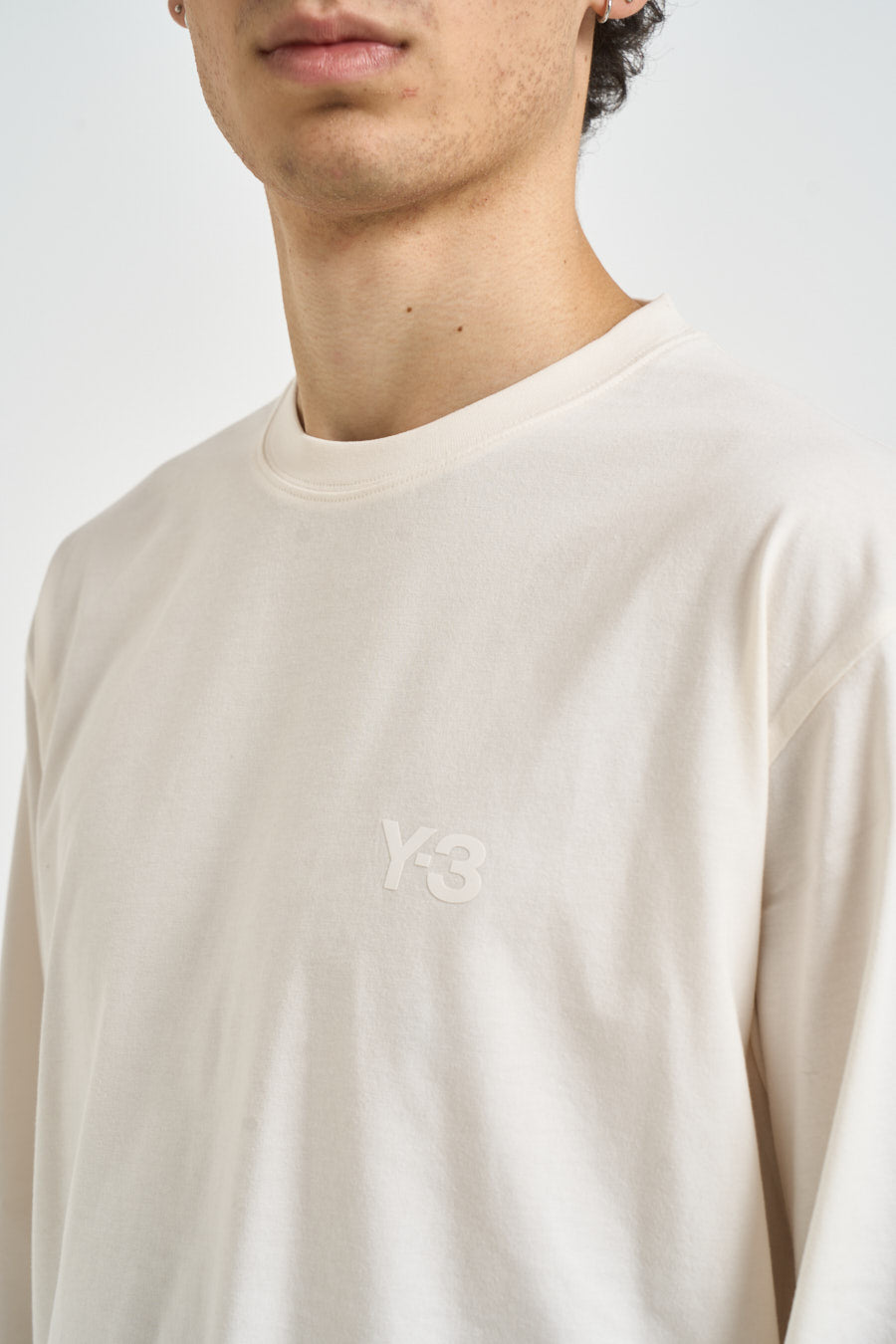 T-shirt uomo manica lunga panna KQ9777 WHITE Y-3 