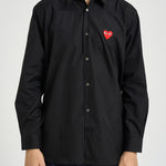 Camicia uomo con cuore nera AXB0020 BLACK COMME DES GARCON PLAY 