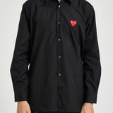 Camicia uomo con cuore nera AXB0020 BLACK COMME DES GARCON PLAY 