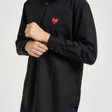 Camicia uomo con cuore nera AXB0020 BLACK COMME DES GARCON PLAY 